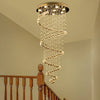 Staircase Long Pendant Lamp, Villa Lamp, Crystal Hanging Line Lamp, Duplex Living Room Spiral Lamp, Glass Romantic Decorative La