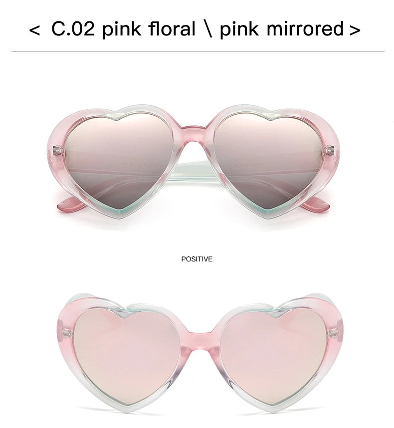 New Love Heart Shaped Polarized Sunglasses Women Fashion Cute Retro Vintage Gradient Sun Glasses UV400 Protection Unisex Eyewear