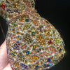 Newest Flower Vase Rhinestone Evening Bags Women Crystal Handbags Metal Chain Elegant Party Bags Luxury Designer Clutch Purse