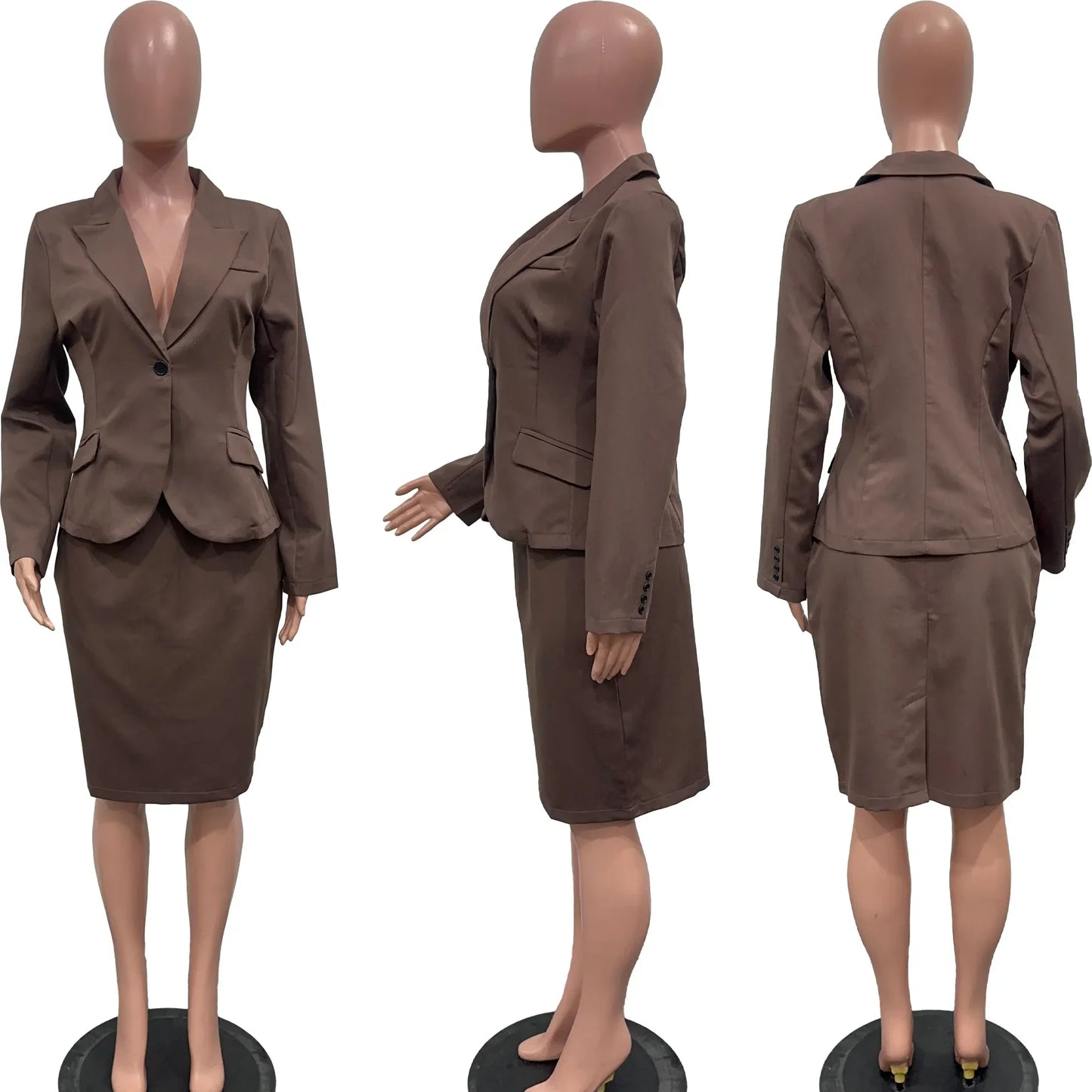 BWQ Women's Set Full Sleeve Button Blazer + Skirts Suit 2025 Winter Casual Streetwear Two 2 Piece Set Africa OL Work Outfits