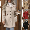 Autumn Winter New Mid-Length Elegant Woolen Coat Button Stand Collar Slim Fit Tweed Durable Fashionable Outerwear