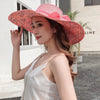 Summer straw hat beach Korean style seaside large brim outdoor sun protection sun hat vacation foldable straw hat  여름모자  모자
