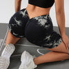 FITTOO Women V Back Shorts Cross High Waist Scrunch Butt Booty Leggings Workout Athletic Gym Cargo Bottoms Sexy Female Clothing