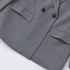 TRZA-Women's Double Breasted Office Wear Blazer Coat, Long Sleeve, Flap Pockets, Female Outerwear, Chic Tops, Fashion