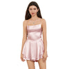 Women Solid Color Cami Playsuits Cowl Neck Sleeveless Short Jumpsuits Summer Cross Tie-Up Backless Satin Romper Clubwear
