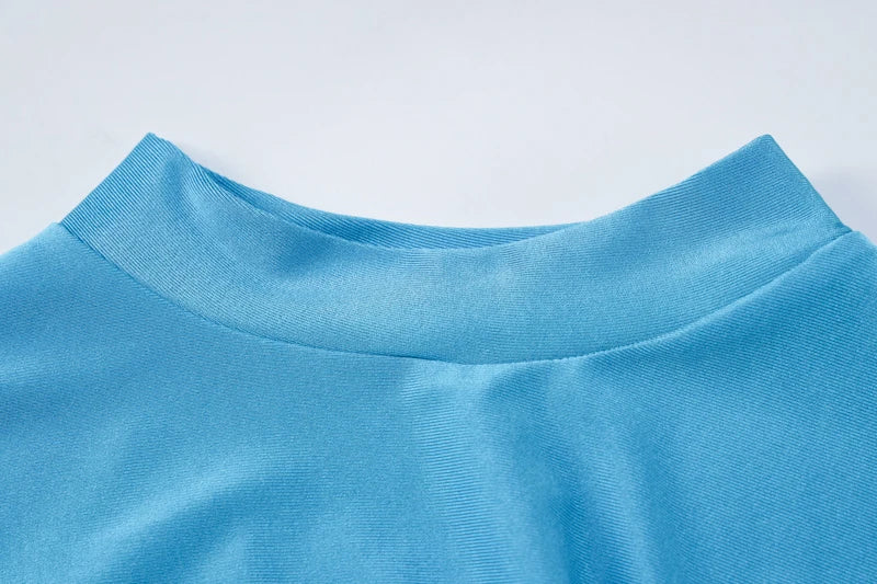 Hugcitar Pure Color O Neck Short Sleeve Slit Sexy Bodycon Slim Maxi Prom Dress 2024 Summer Women Elegant Party Festival Clothes