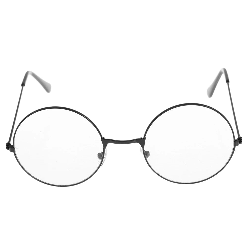 New Metal Frame Glasses Clear Round Lens Eye Glasses for Women Men Large Oversized Eyeware Harajuku Decorative Glasses Gifts