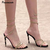 Star style Luxury Crystal Snake Coiled Women Sandals Sexy Stiletto High heels Gladiator Sandals Summer Fashion Party Prom Shoes