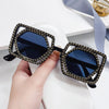 Square Luxury Diamonds Sunglasses Women Punk Fashion Rhinestone Sun Glasses Female Shiny Sexy Yellow Lens Eyewear Shade Handmade