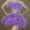 Ensemble haut et jupe sexy en dentelle, robe rose tendance, fête d'anniversaire, club dragqueen 303, performance  Y001
