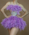 Ensemble haut et jupe sexy en dentelle, robe rose tendance, fête d'anniversaire, club dragqueen 303, performance  Y001