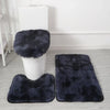 3PCS/set Solid Color Home Carpets Toilet Lid Cover Rugs Kit Non-slip Foot Mat for Bathroom Floor Bath Rug Foot Mat
