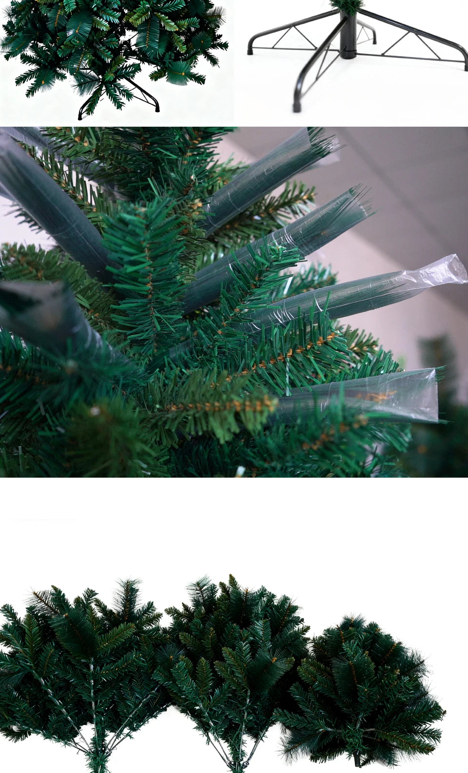 180/210/240cm Pop Up Pre-Lit Christmas Tree,Artificial Pine Needle & PVC Mixed Tree with Iron Base,Easy Setup Holiday Decoration