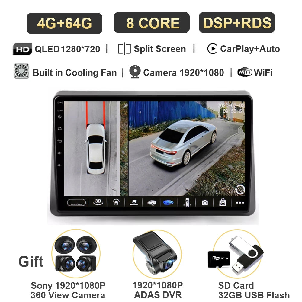 Android 14 Carplay Auto For Renault Master 2019 2020 2021 2022 Car Radio Navigation DVD Video Player 2 Din Stereo 360 Camera DSP