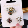 Korean 3pcs/set brooch pins bee pearl rhinestone brooch pins all-matching retro jewelry accessories for women