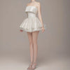 Elegant Strapless Corset Short Dress Off Shoulder Shiny Dresses Sparkly Backless Robe Ball Gown Birthday Evening Party Cocktail