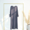 2025 Premium Nida Ruffle Sleeves Women Muslim Dress with Front Zipper Ramadan Abaya Islam Clothing Maxi Dress Female Modest Robe