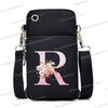 Women‘s Messenger Bag Small Handbag Crossbody Shoulder Wallet for Phone Sakura 26 Alphabet Print Coin Purse Ladies Card Holder