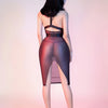 Sexy Women Sheer See Through Micro Mini Dress Oil Shiny Bandage Tight Packet Hip Step Dress Cosplay Maid Pencil Dress