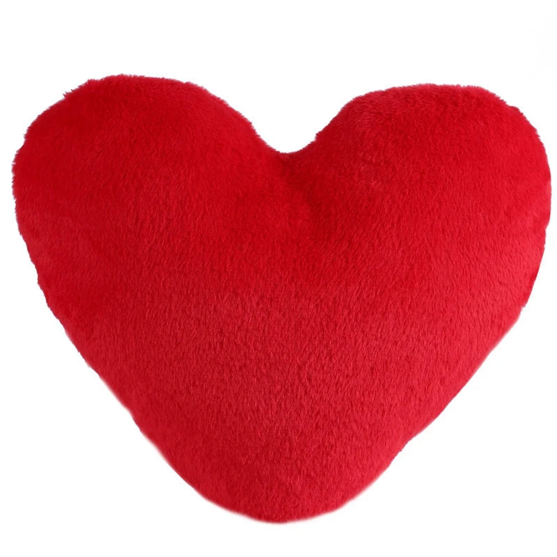 Faux Rabbit Fur Heart Pillow Decorative Pillows Plush Love Heart Shaped Fluffy Throw Pillow Cushion Valentine's Day Gifts 12/17"