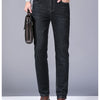 2024 New Business Men's Jeans Casual Straight Stretch Fashion Classic Blue Black Work Denim Trousers Male Brand Clothing
