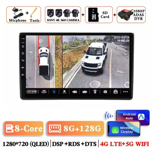 For Audi A3 8P 2003-2013 Android 14 RS3 Sportback 2Din CAR Multimedia Carplay Video Player Stereo Radio WIFI 4G DSP Navigation