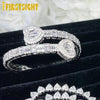 2025 New Iced Out Bling Opened Heart Zircon Charm Bracelet Rectangle AAA CZ Hearts Bangle For Men Women Hiphop Luxury Jewelry