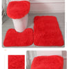 3PCS/set Solid Color Home Carpets Toilet Lid Cover Rugs Kit Non-slip Foot Mat for Bathroom Floor Bath Rug Foot Mat