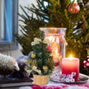 20/29cm Mini Christmas Tree Desktop Ornaments Artificial Plants Pine Needle Tree With Xmas Balls New Year Party Home Decor Gifts