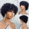 Pixie Cut Human Hair Wigs For Black Women Afro Rose Curly Funmi Glueless Wigs with Bangs Short Bouncy Curly Bob Wig With Bangs