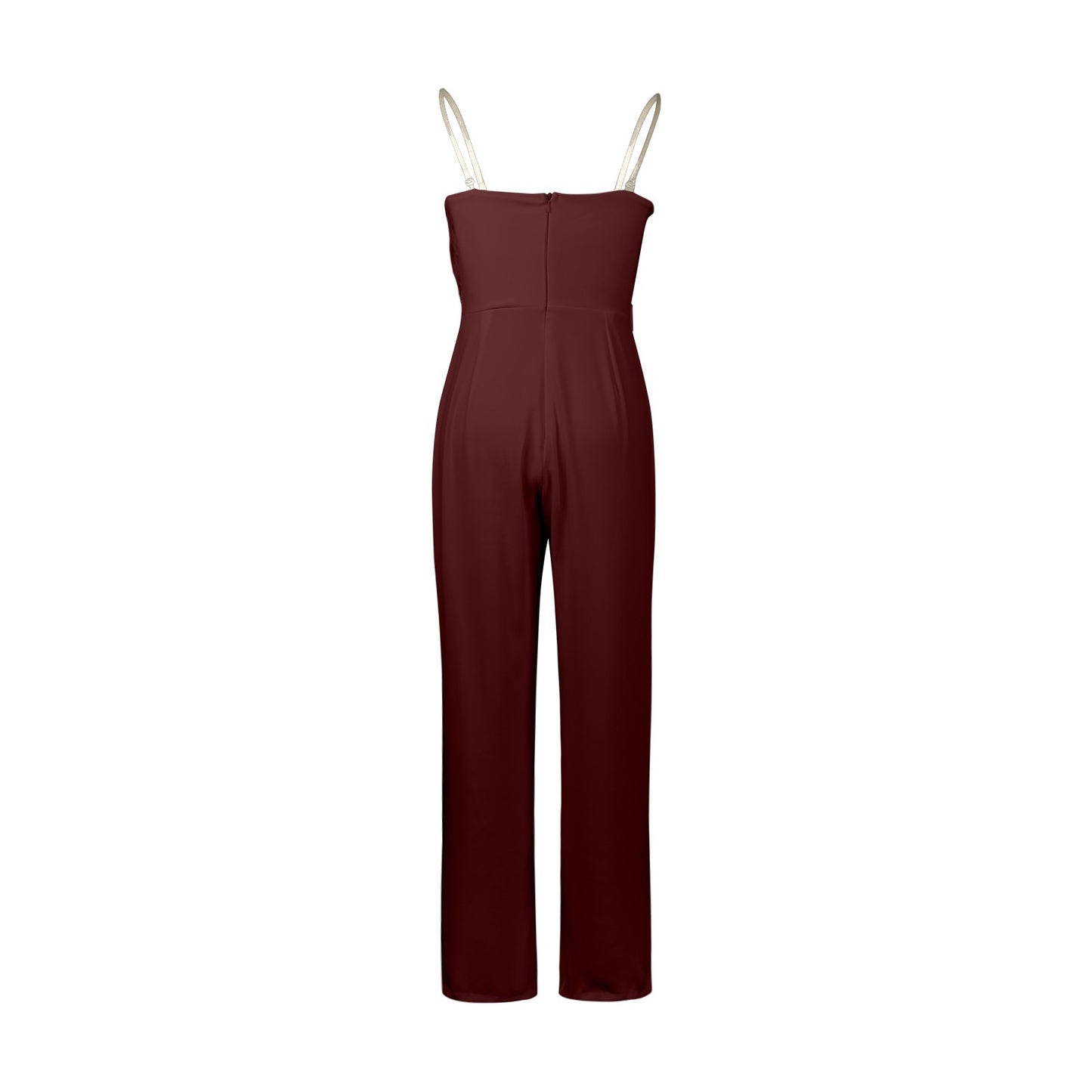 Women Jumpsuit Feather Tube Top Sexy Evening Party Jump Suits Sleeveless High-waisted Straight Playsuits Night Clubwear Overalls