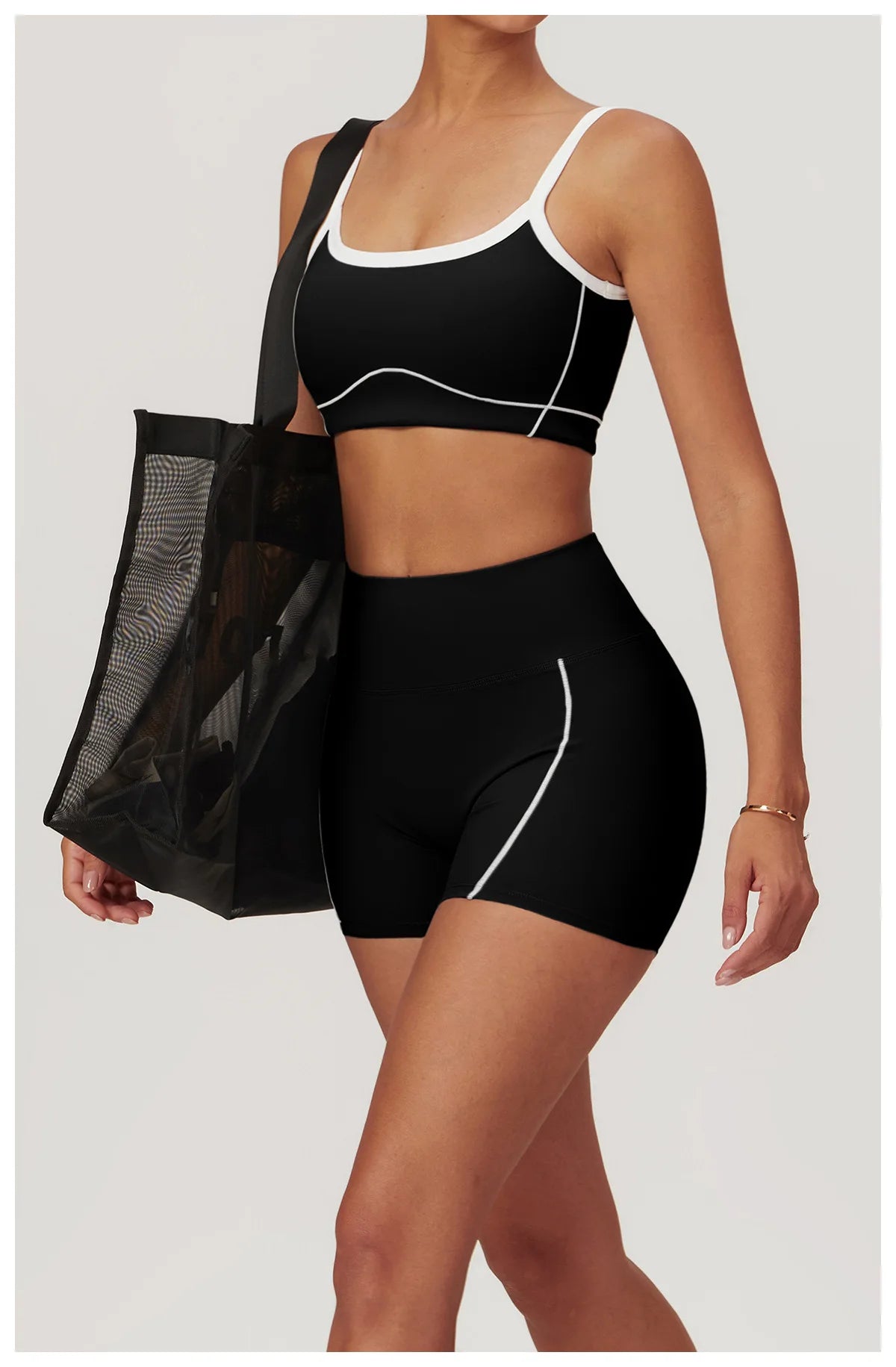Yoga Set Women Sport Bra Gym Workout Legging High Waist Wide Flare Pant Fitness Sports Shorts Active Wear Suit