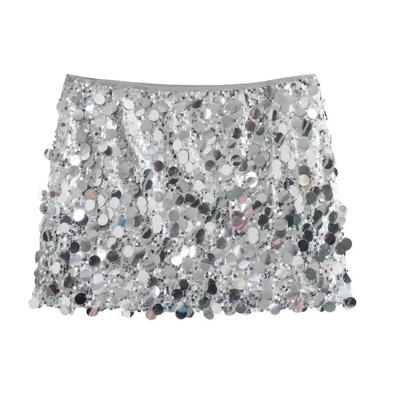 Party Club Stage Show Mini Skirts for Women Clothing Fashion Clothes Sexy Streetwear Dance Bling Sequined Hot Girls