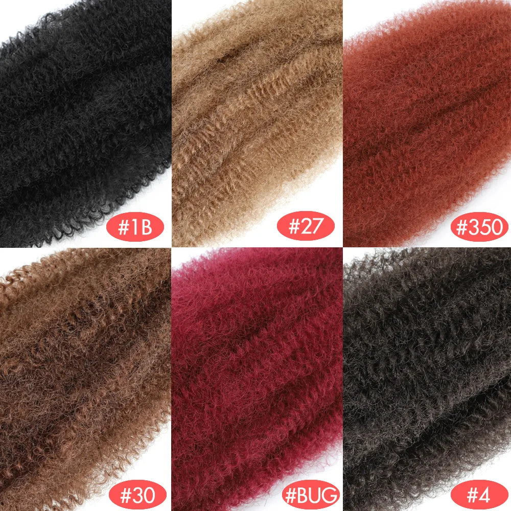 24 inch Kinky Afro Springy Braiding Crochet Hair 18” Marley Kinky Crochet Braids Hair Soft Afro Kinky Twist Crochet Braid Hair