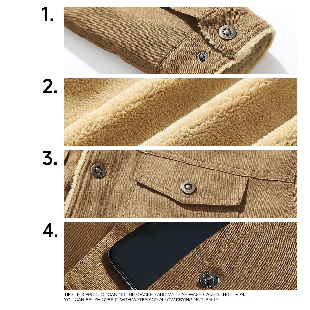 Men's Jackets Winter Warm Waterproof Fleece Lined High Quality Multi-color Coat Comfortable Casual Outerwear US Size