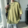 Men Summer Quality T Shirts Manual Suture Harajuku Casual Tshirt For Male 2023 New Neutral Oversize Tees Short Sleeve Tops