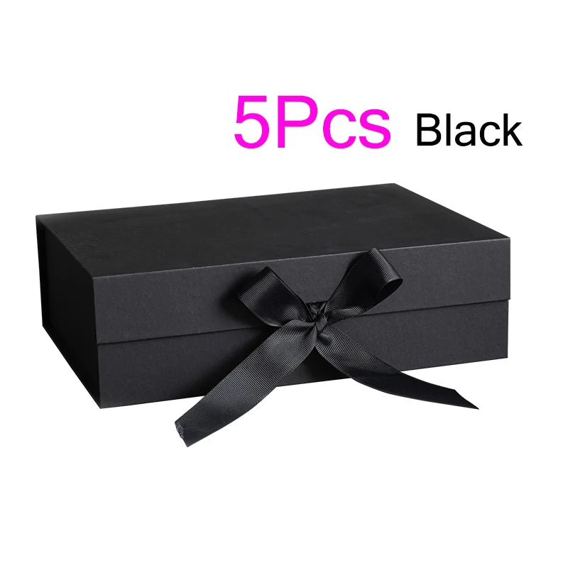 5Pcs Gift Box With Lid Personalized Bridesmaid Groomsmen Proposal Box With Ribbon Present Packaging Box Wedding Boxes