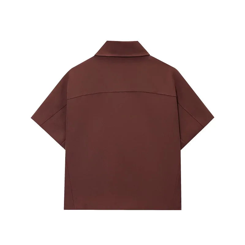 MUJER Women's Cropped Jacket Short Sleeve Varsity Jackets for Women Summer Zip up New in Coats and Jackets Holiday Outerwears