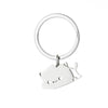 Cute Cat Keychain Stainless Steel Key ring Couple Lover Animal Matching Keyring Pendants Valentine's Day Gift