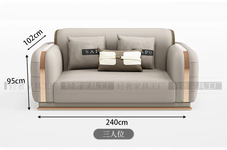 Luxury Fancy Living Room Sofa Genuine Leather Designer Italian Sofa Loveseat Single Canape Salon De Luxe Apartment Furniture