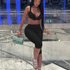 Nibber Sexy See Through Women 2 Piece Set Summer Trend Mesh Thin Whip Halter Tank Tops+Wide Waist Shorts Matching Street Outfits