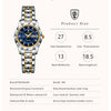 POEDAGAR Luxury Ladies Dress Watch Luminous Waterproof Week Date Woman Wristwatch Stainless Steel Women Quartz Watches reloj+box