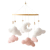 Baby Crib Mobile Rattle Toy 0-12Months Infant Soft Felt Teddy Velvet Pink Bear Bed Bell Hanging Toy Holder Bracket Crib Girl Toy