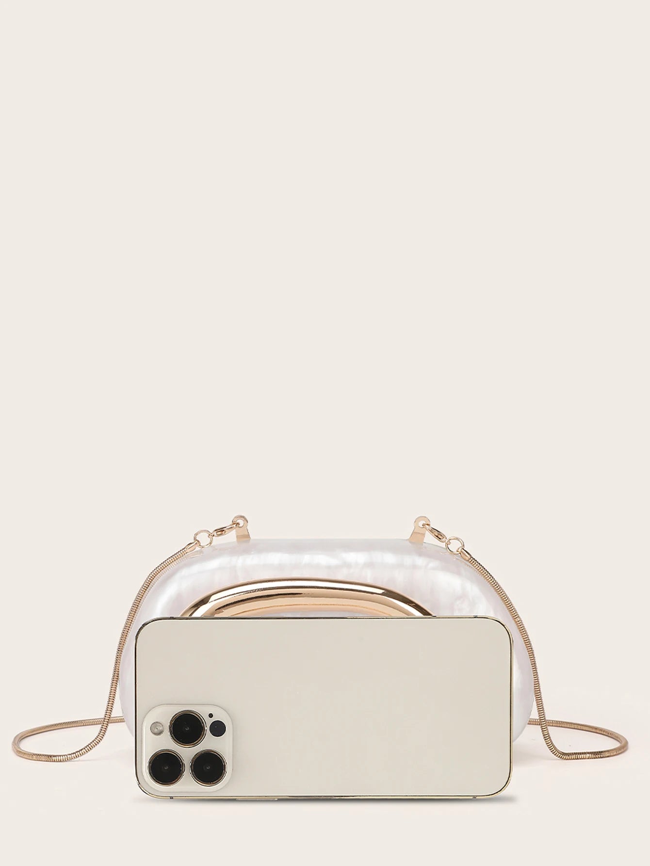Women Acrylic Clutch Box Handbag Metal Handle Evening Bag Trendy Ladies Shoulder Crossbody Purse for Wedding Prom Cocktail Party