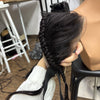 13x4 Transparent Lace Frontal with Braids 10 Inches Natural Brazilian Remy Hair Lace Frontal with Baby Hair for Women Girls