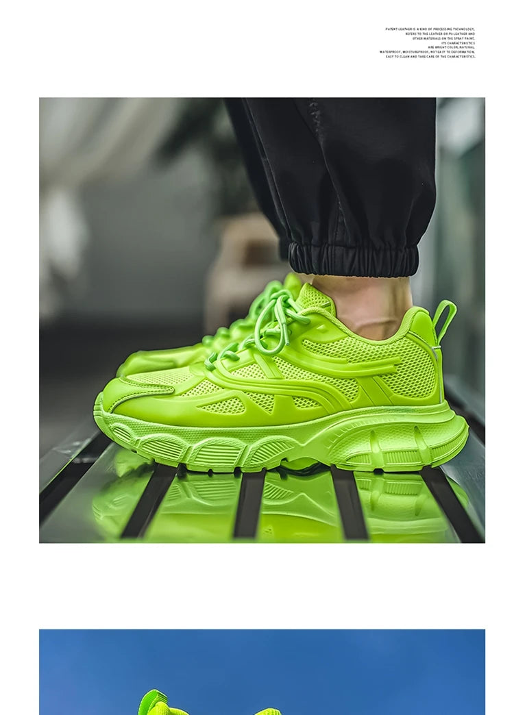 Autumn Men's New Breathable Sports Shoes Fashion Thick Sole Casual Shoes Comfortable and Versatile Trendy Running Shoes Spring
