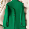 Khaki Black Green Women Solid Formal Blazer Coat Female Long Sleeve Single Button Straight Jacket For Office Ladies Work Wear