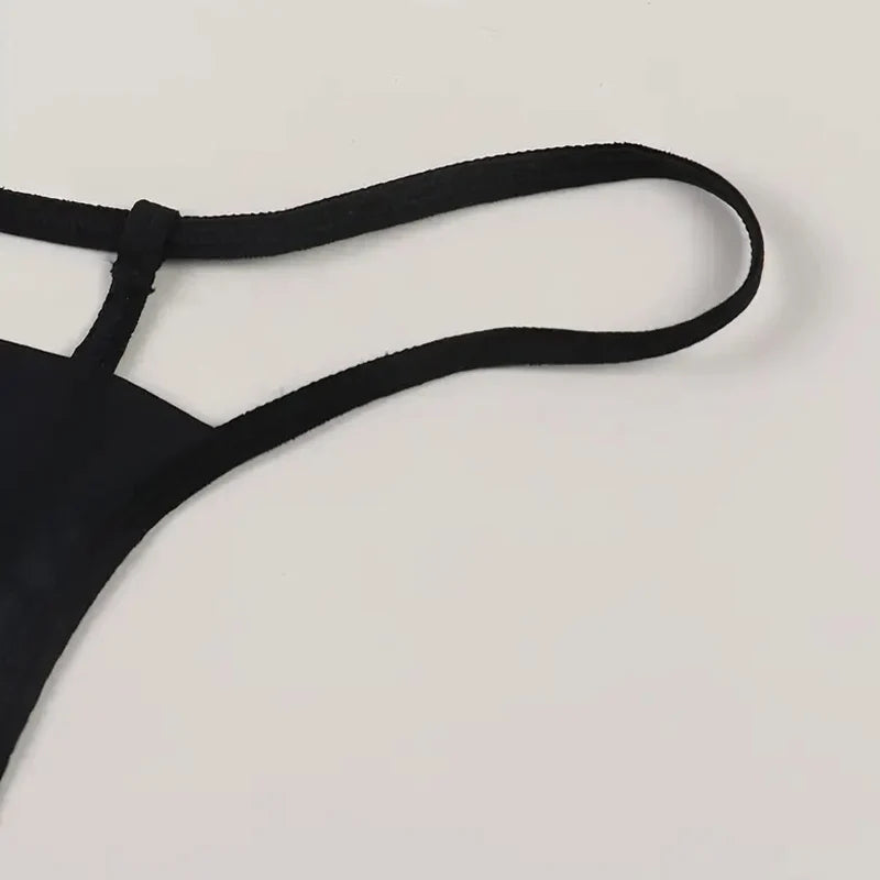 Sexy Silhouette Slogan Print Lingerie Seductive Women's Underwear Thongs Super Hot G-string Thin Strap Low Waist Elastic T-back