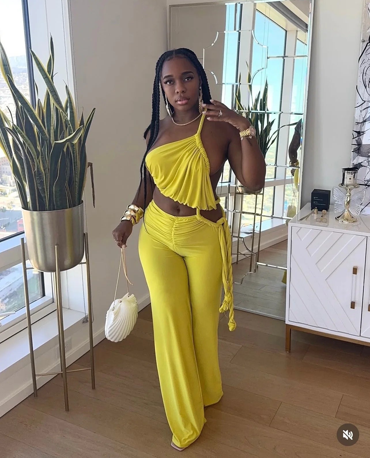 FAGADOER Sexy Ruched Patchwork Bodycon Jumpsuits for Woman Halter Sleeveless Wide-leg Romper Female Streetwear Overalls 2025 New