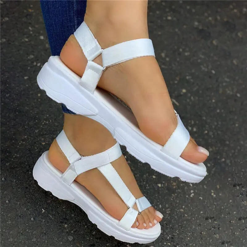 Beach Shoes Woman 2023 Summer Sandals Woman Non-Slip Casual Multi Color Shoes Fashion Solid Open Toe Sandals Daily Comfortable